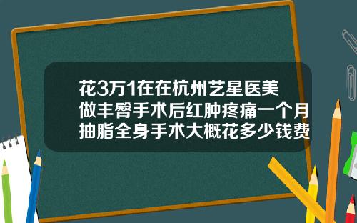 花3万1在在杭州艺星医美做丰臀手术后红肿疼痛一个月抽脂全身手术大概花多少钱费用
