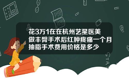 花3万1在在杭州艺星医美做丰臀手术后红肿疼痛一个月抽脂手术费用价格是多少