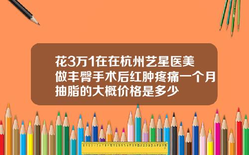 花3万1在在杭州艺星医美做丰臀手术后红肿疼痛一个月抽脂的大概价格是多少