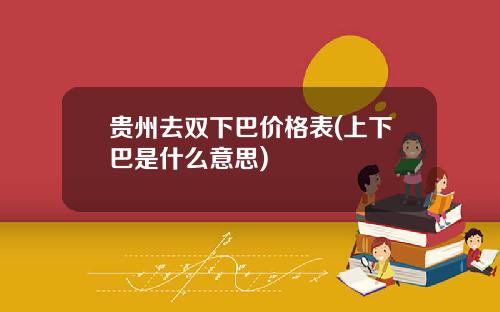 贵州去双下巴价格表(上下巴是什么意思)