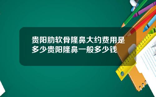 贵阳肋软骨隆鼻大约费用是多少贵阳隆鼻一般多少钱