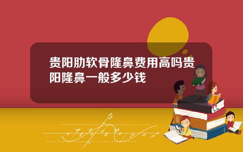 贵阳肋软骨隆鼻费用高吗贵阳隆鼻一般多少钱