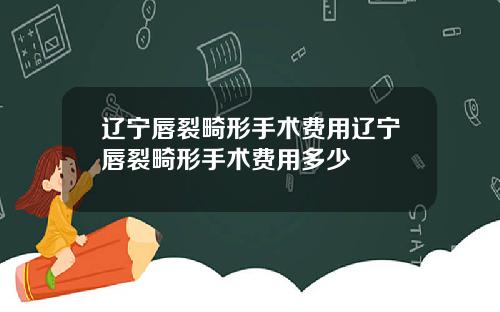 辽宁唇裂畸形手术费用辽宁唇裂畸形手术费用多少