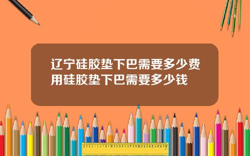 辽宁硅胶垫下巴需要多少费用硅胶垫下巴需要多少钱