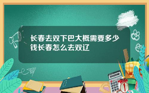 长春去双下巴大概需要多少钱长春怎么去双辽