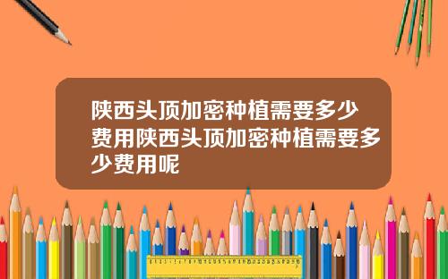 陕西头顶加密种植需要多少费用陕西头顶加密种植需要多少费用呢