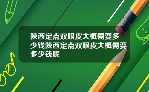 陕西定点双眼皮大概需要多少钱陕西定点双眼皮大概需要多少钱呢