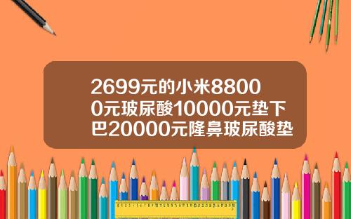 2699元的小米88000元玻尿酸10000元垫下巴20000元隆鼻玻尿酸垫下巴多少钱大概