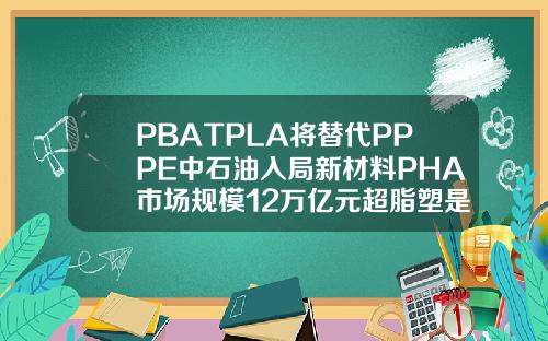 PBATPLA将替代PPPE中石油入局新材料PHA市场规模12万亿元超脂塑是什么时候出来的