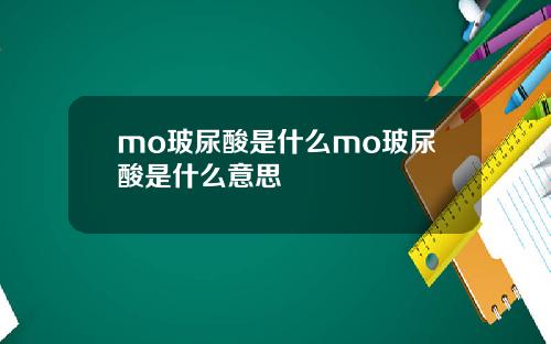 mo玻尿酸是什么mo玻尿酸是什么意思