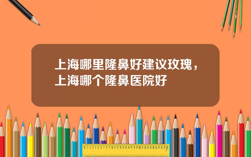 上海哪里隆鼻好建议玫瑰，上海哪个隆鼻医院好